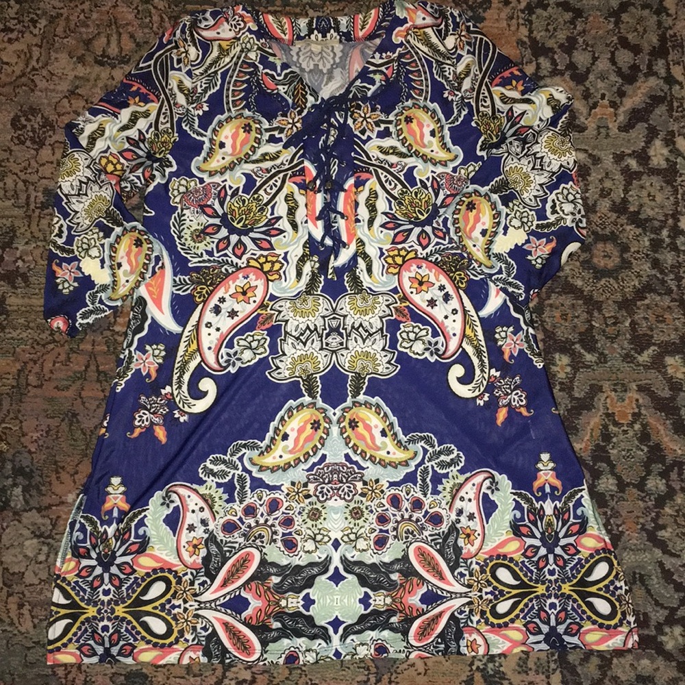 NAVY WITH OTHER GREAT COLORS-DRESS/COVER-UP - Picture 2 of 8